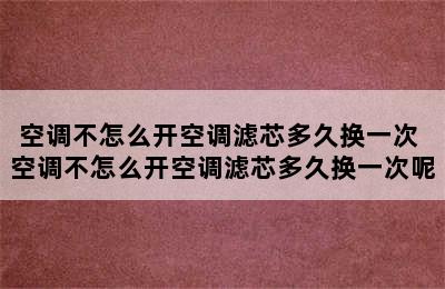 空调不怎么开空调滤芯多久换一次 空调不怎么开空调滤芯多久换一次呢